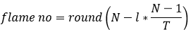 Equation for updating flame numbers